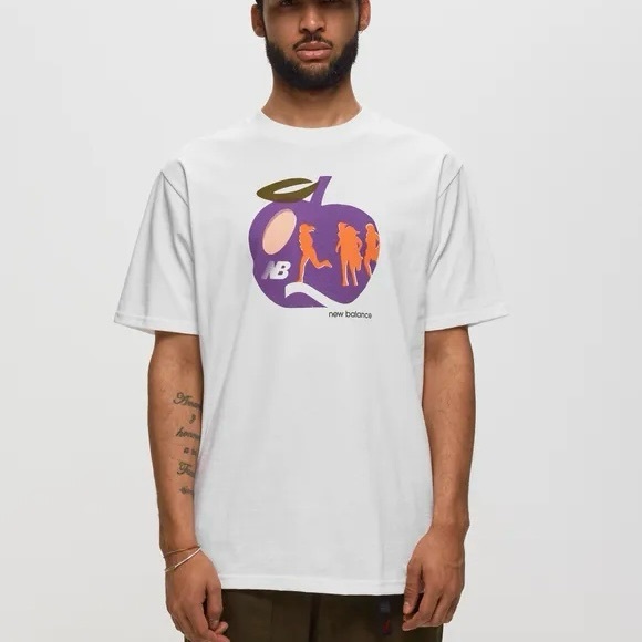New Balance Made In USA Apple Graphic Tee - White / Purple - Picture 2 of 5